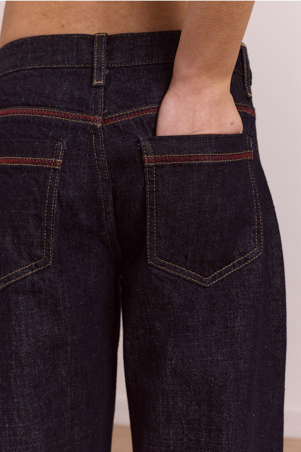 Damson Madder straight leg montana turn up jean -indigo selvedge