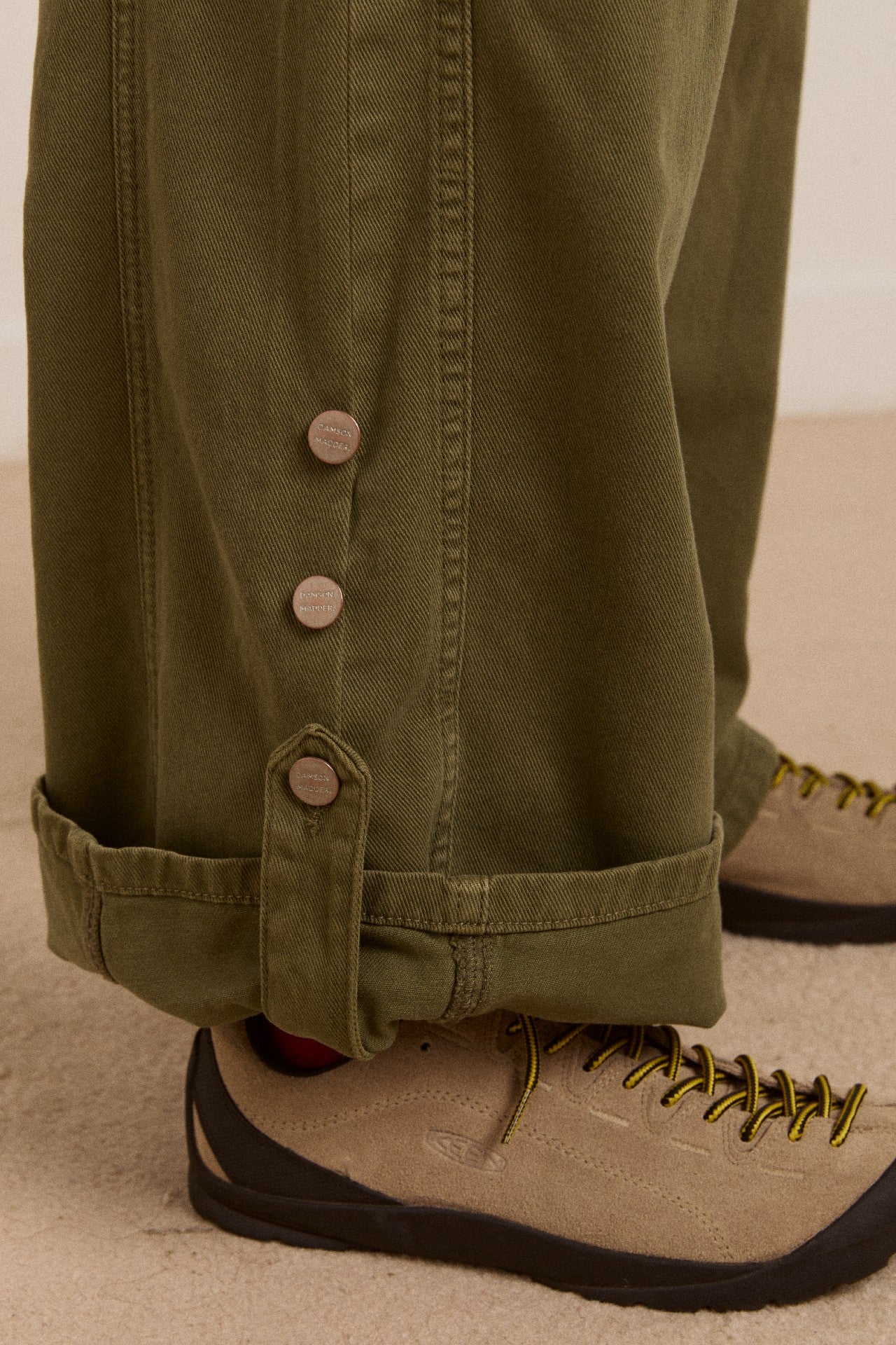 Damson Madder wylie turn up jeans - khaki
