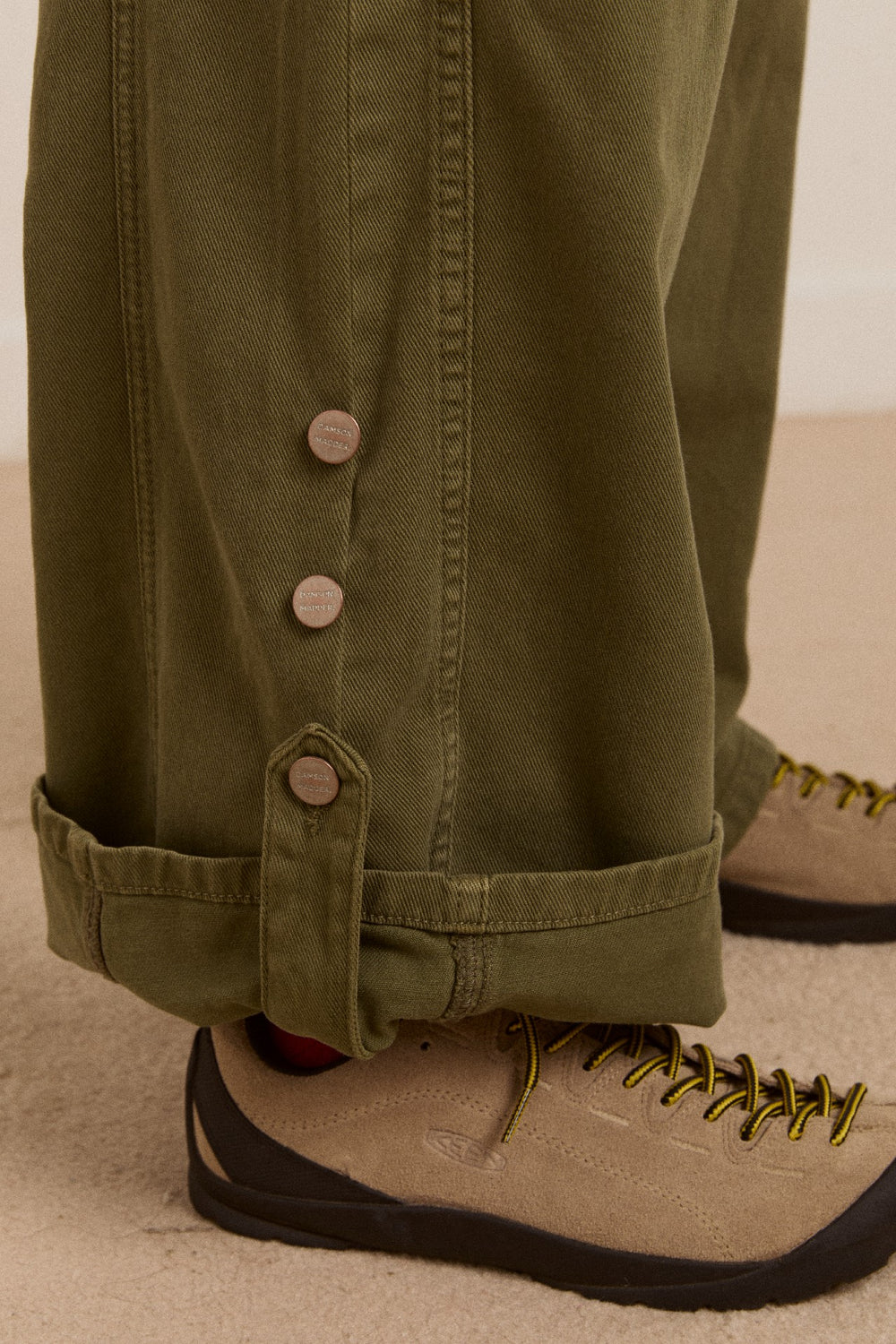 Damson Madder wylie turn up jeans - khaki