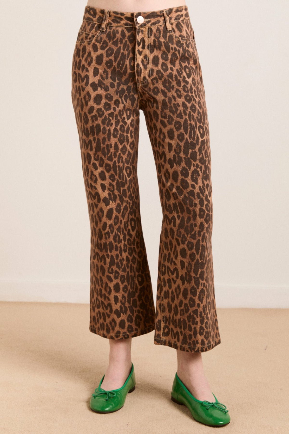 Damson Madder kenny twill trouser- leopard