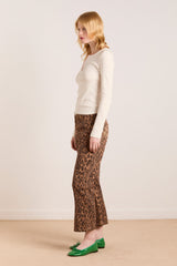 Damson Madder kenny twill trouser- leopard