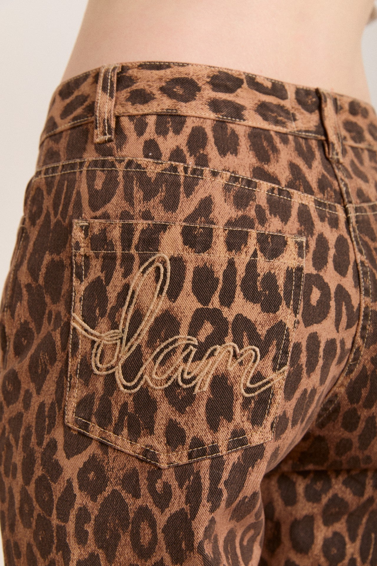 Damson Madder kenny twill trouser- leopard