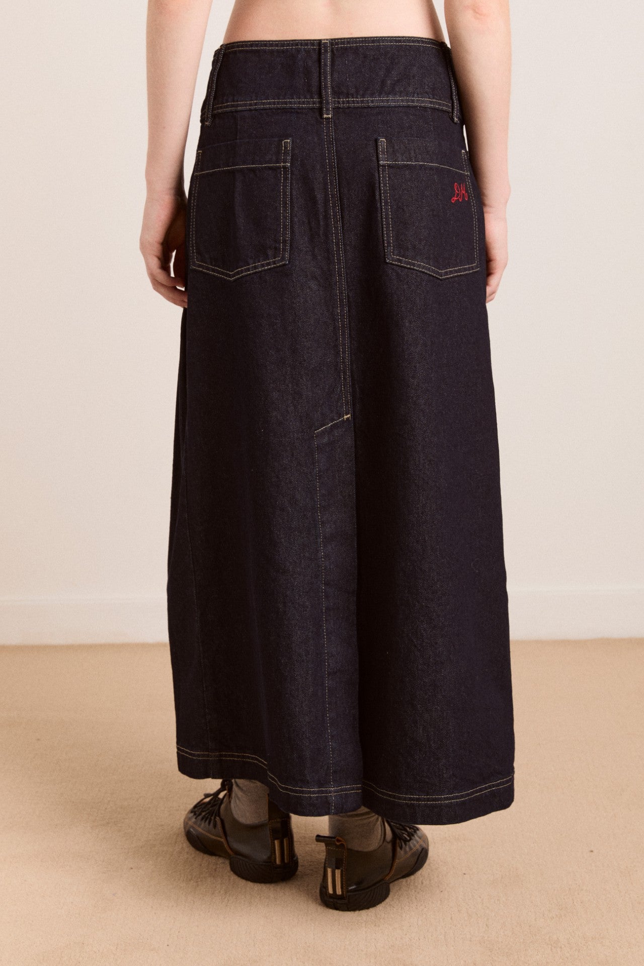 Damson Madder raye denim skirt - dark indigo