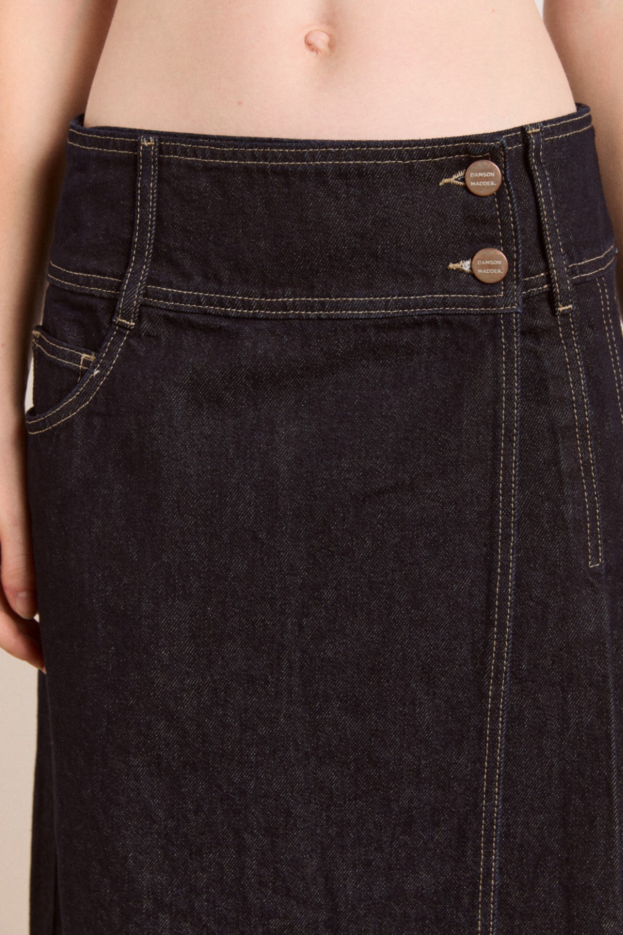 Damson Madder raye denim skirt - dark indigo
