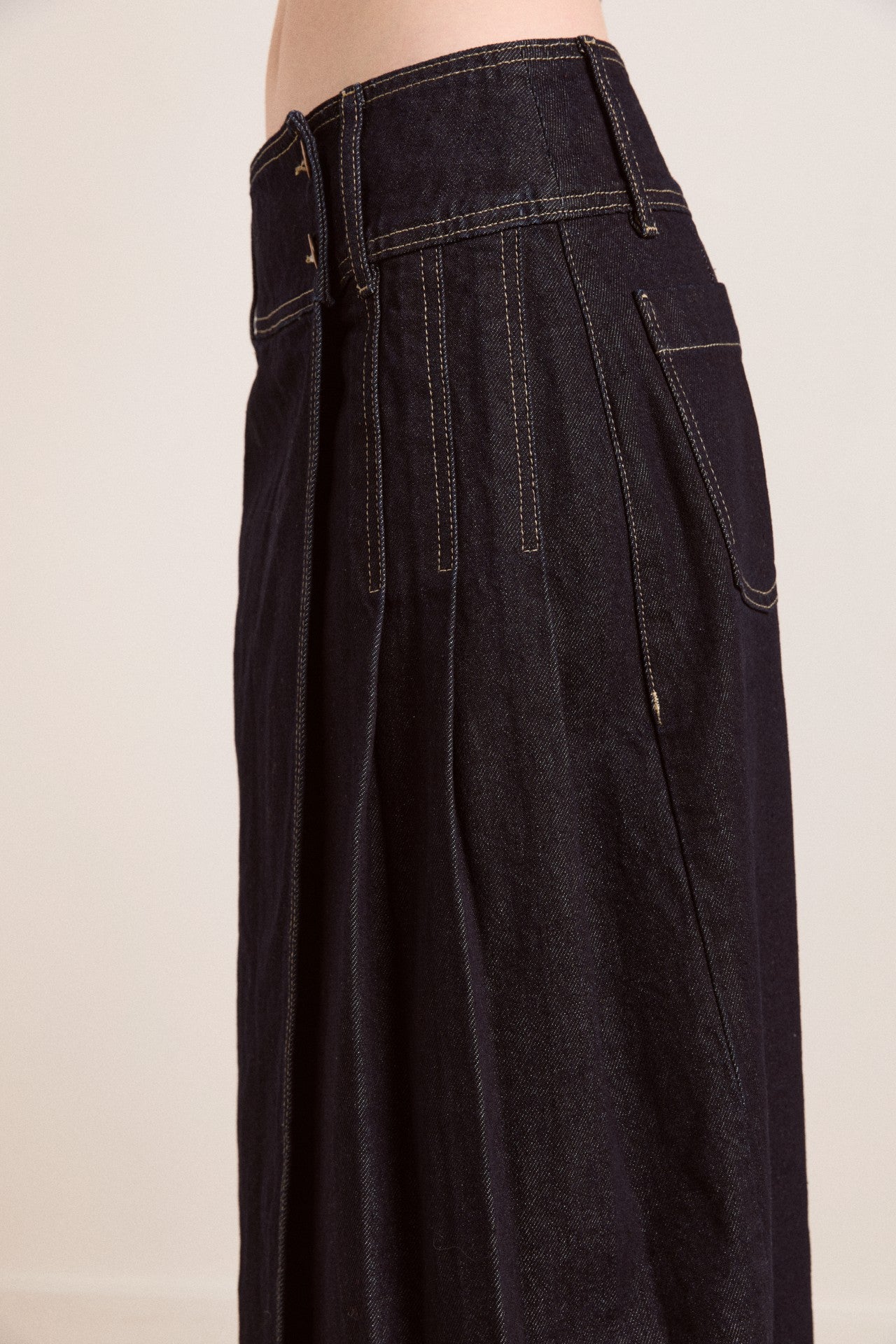 Damson Madder raye denim skirt - dark indigo