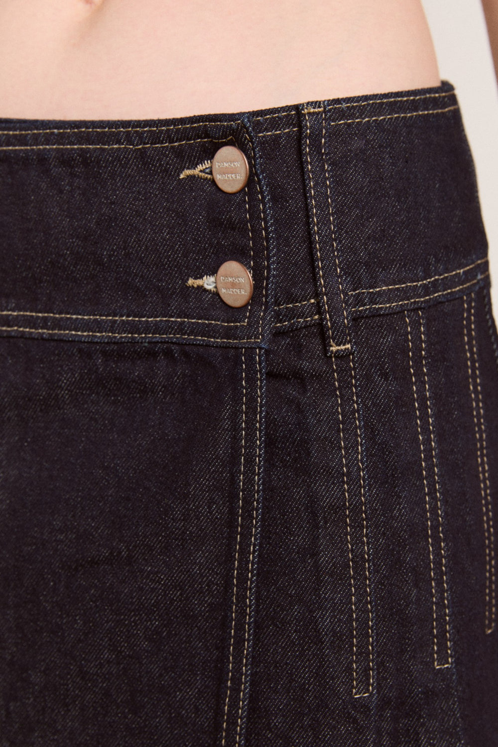 Damson Madder raye denim skirt - dark indigo