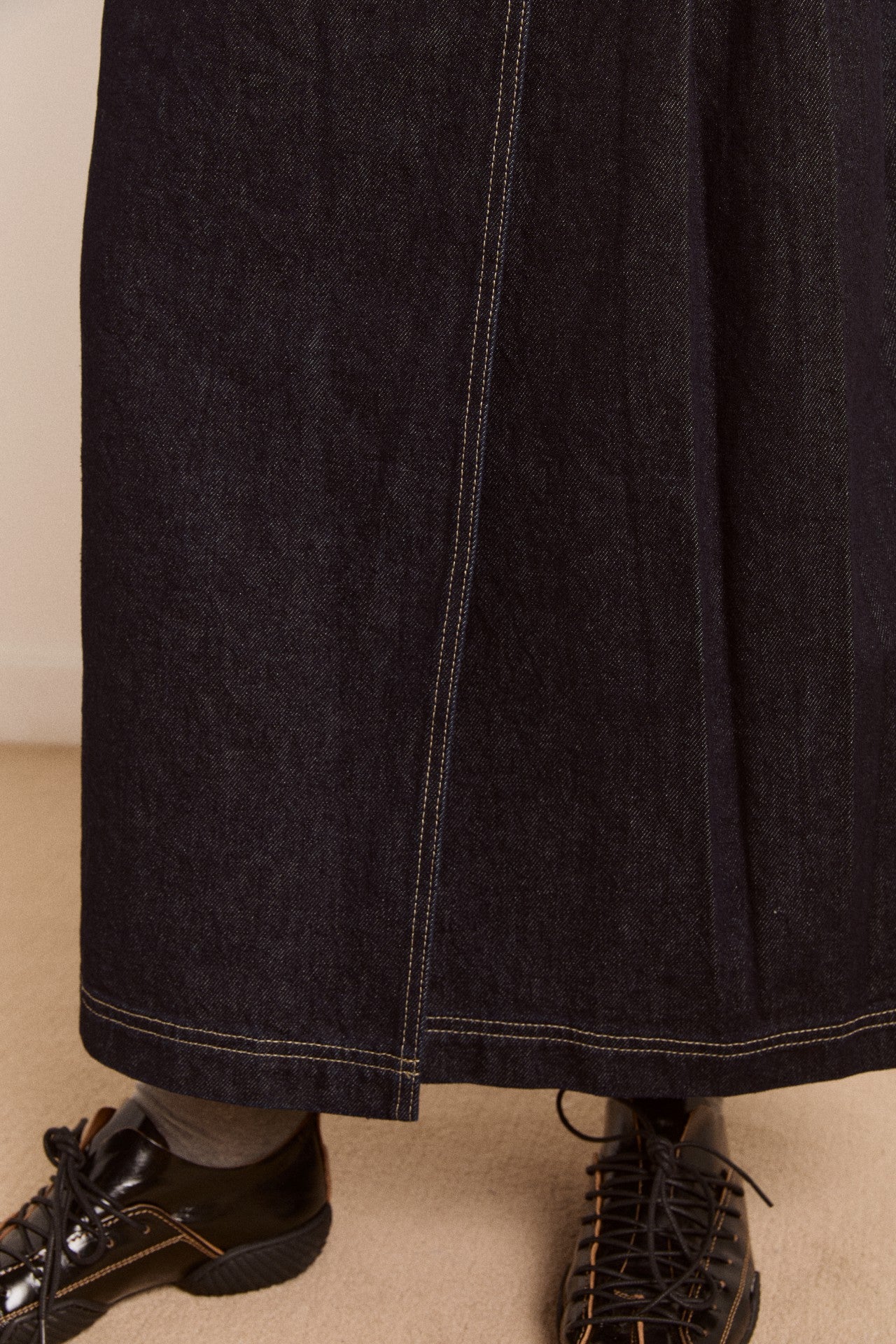 Damson Madder raye denim skirt - dark indigo
