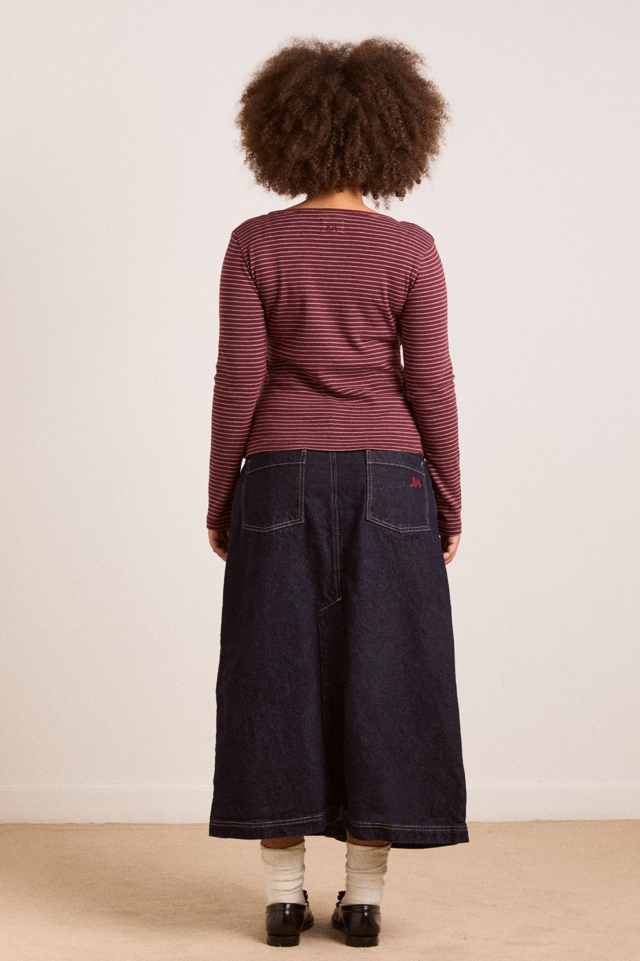 Damson Madder raye denim skirt - dark indigo