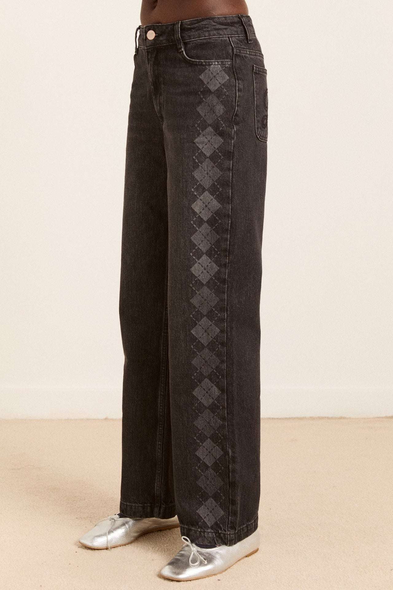 Damson Madder sylvie jeans - grey argyle