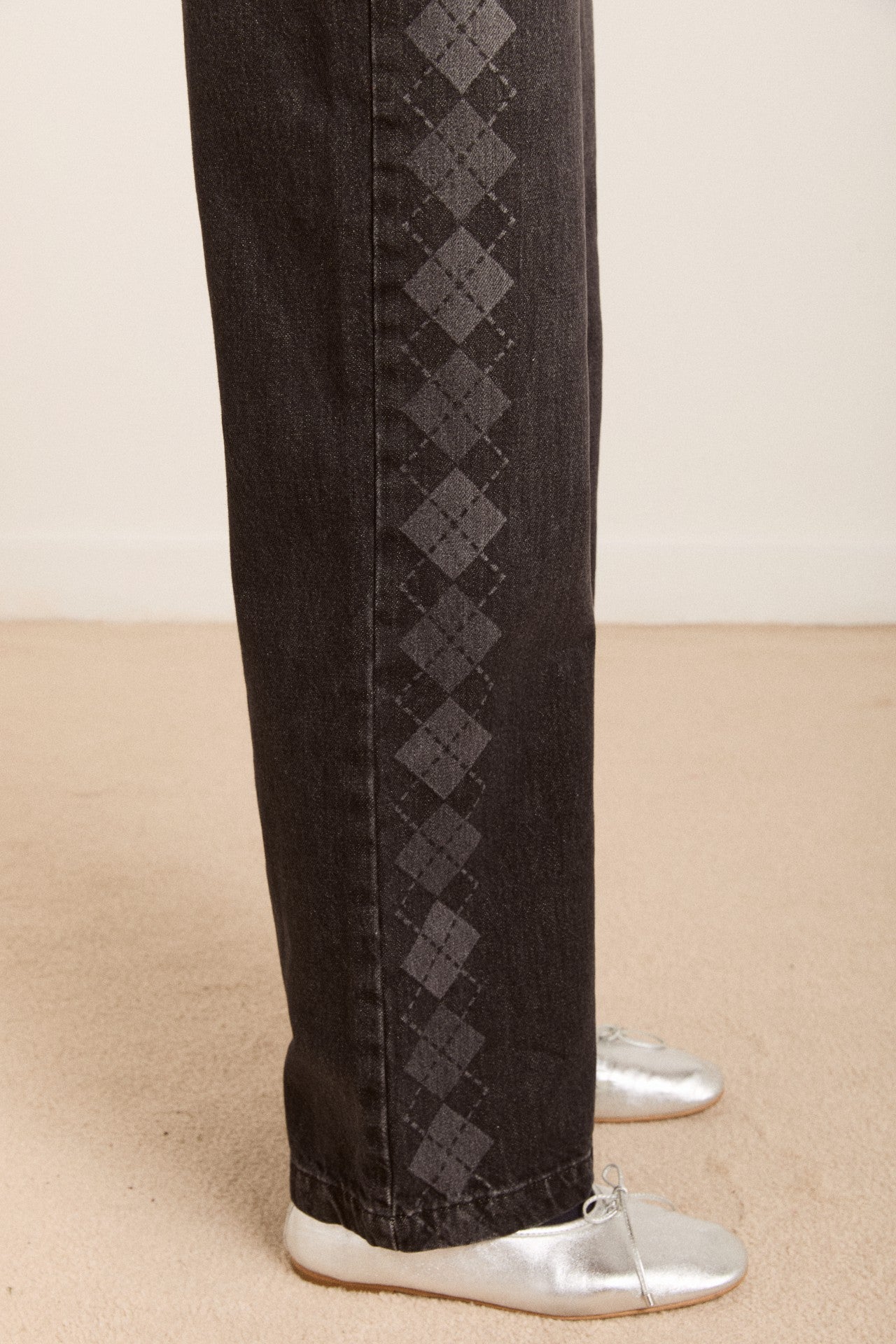 Damson Madder sylvie jeans - grey argyle