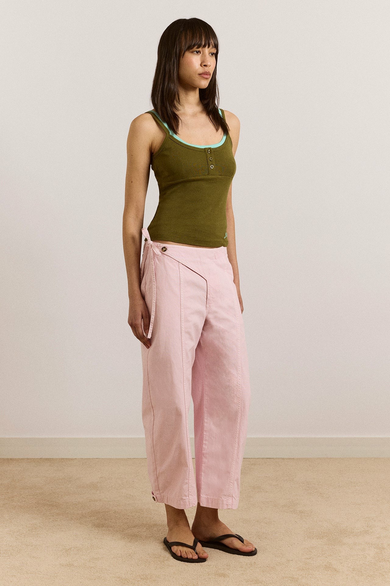 Damson Madder yves capri trouser - pink