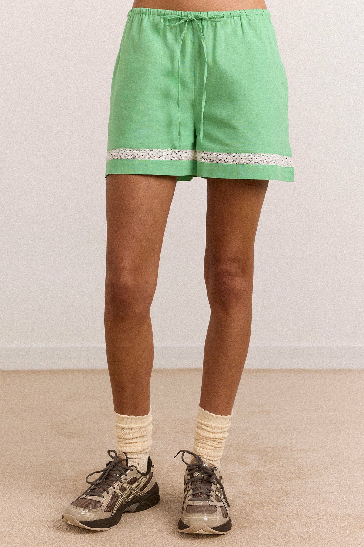 Damson Madder jovie lace insert shorts - mint