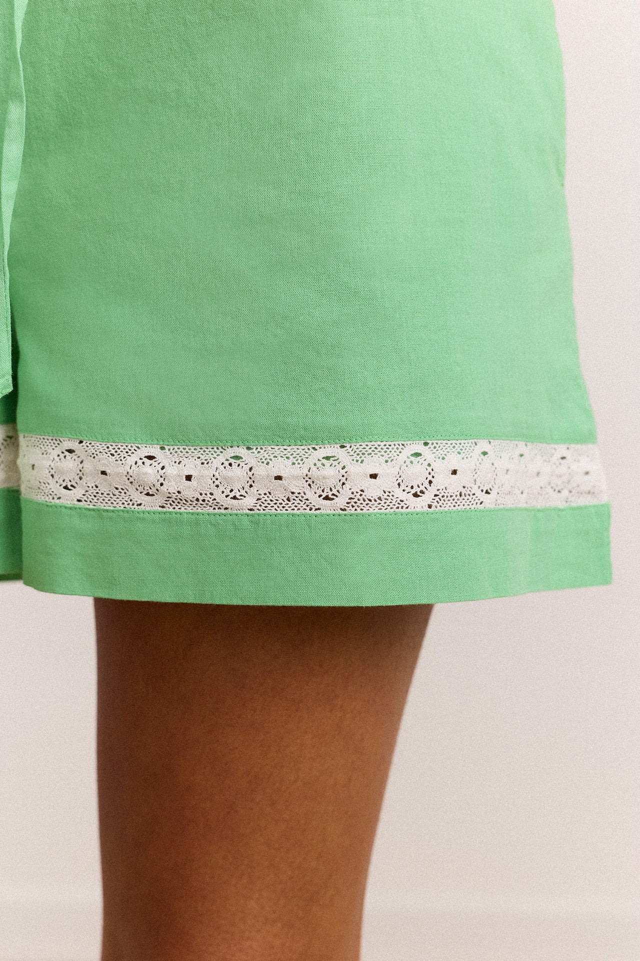 Damson Madder jovie lace insert shorts - mint