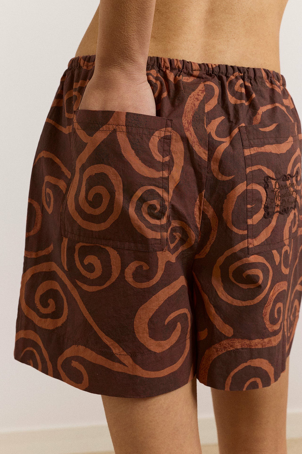 Damson Madder afina pull on short - swirl print