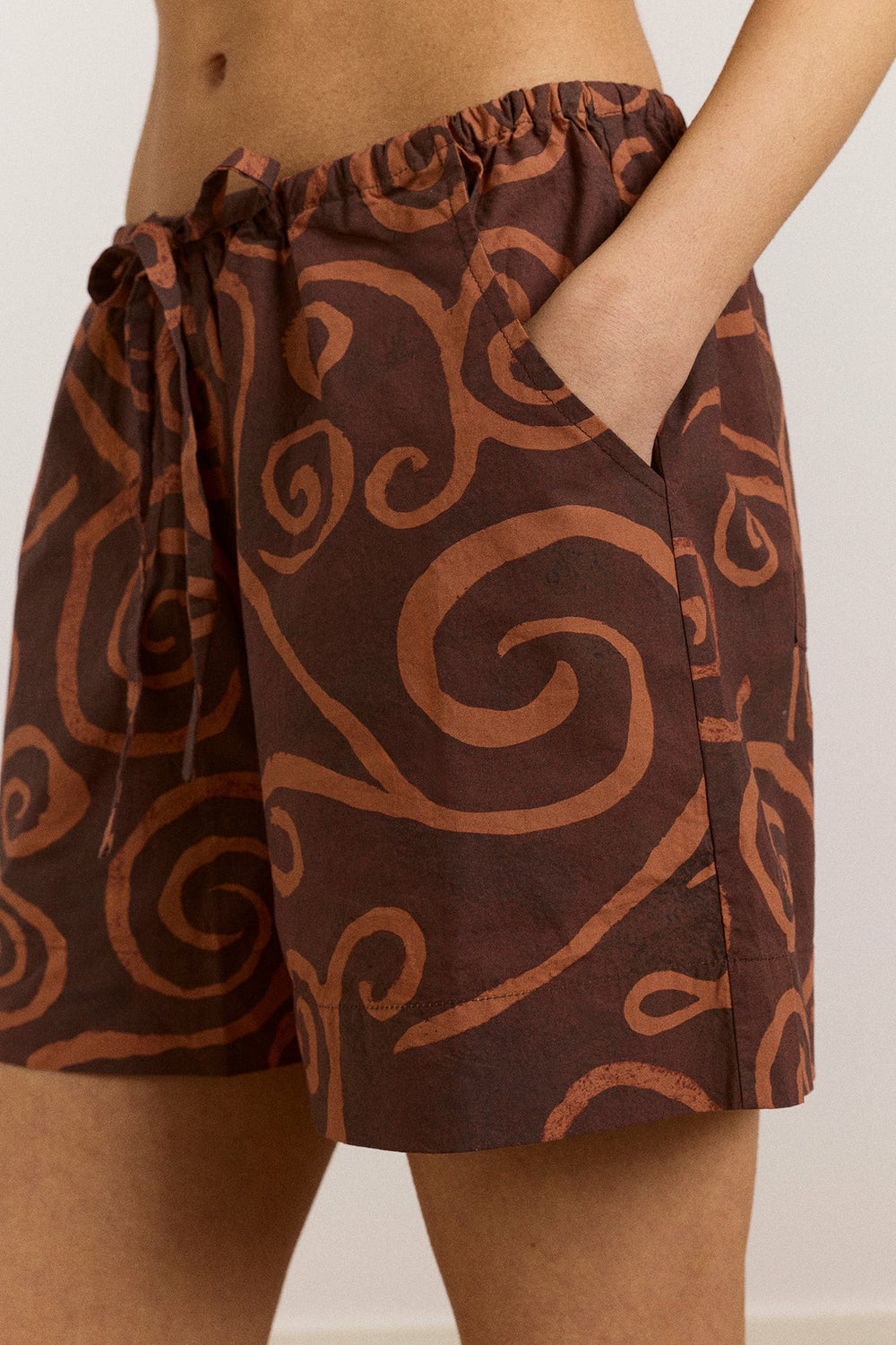 Damson Madder afina pull on short - swirl print