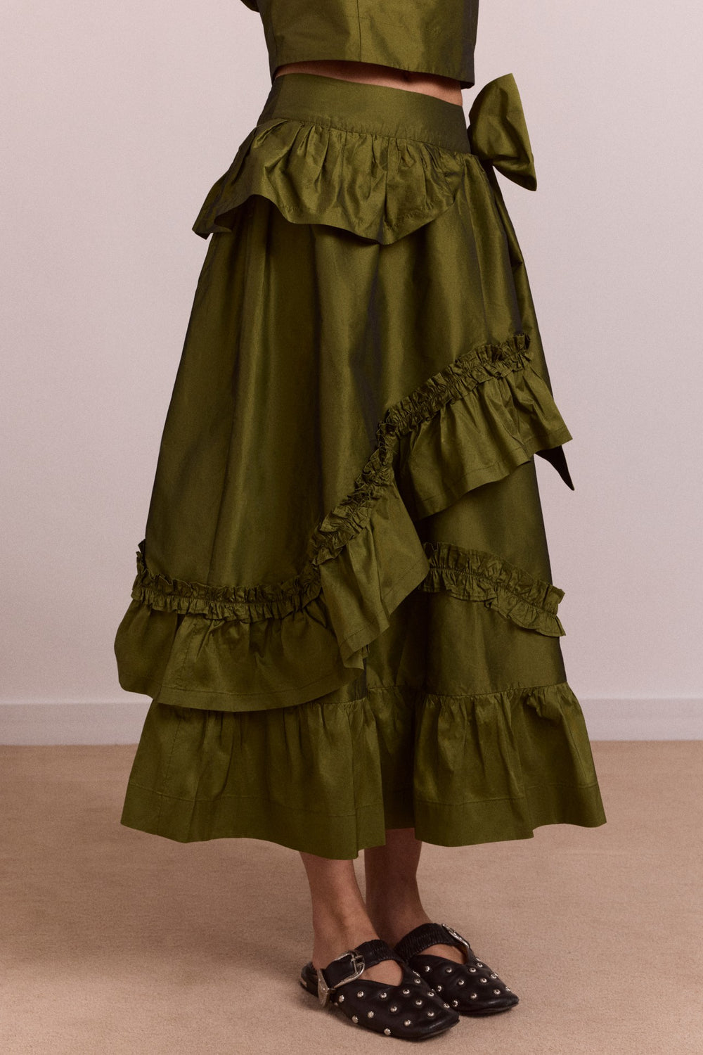 Damson Madder constance midi skirt - olive