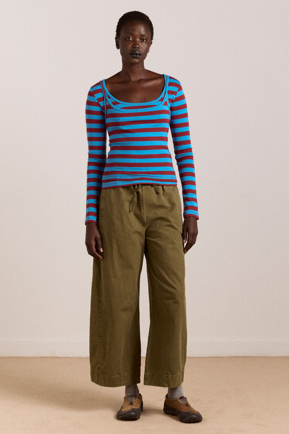 Damson Madder felix twill trousers - olive