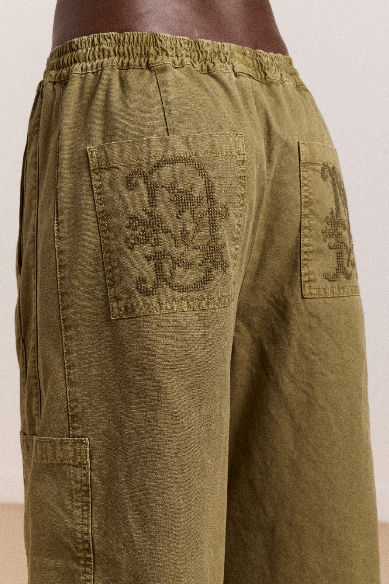 Damson Madder felix twill trousers - olive