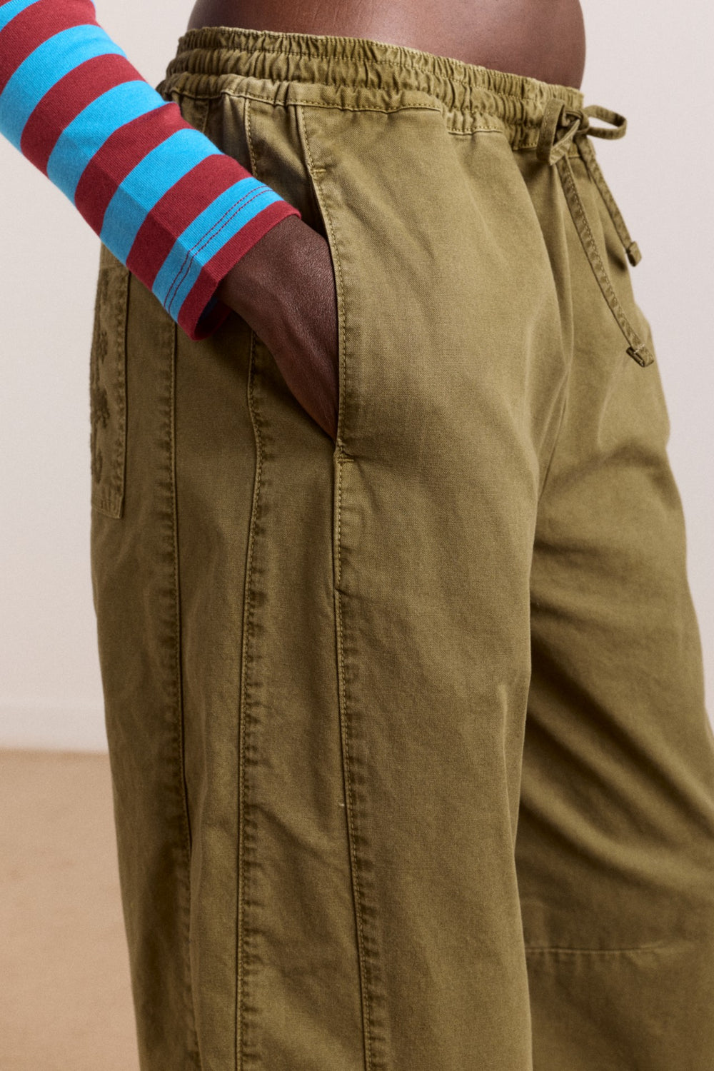 Damson Madder felix twill trousers - olive