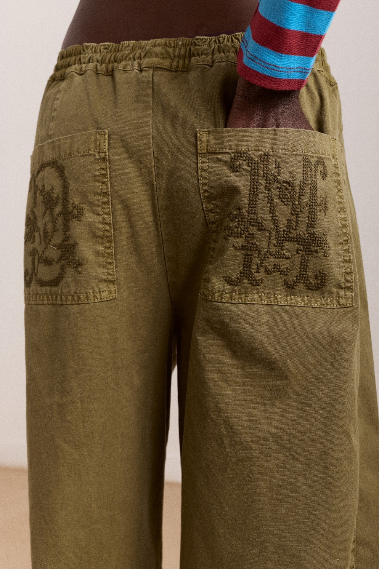 Damson Madder felix twill trousers - olive