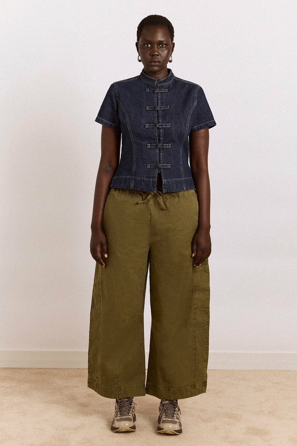 Damson Madder felix twill trousers - olive