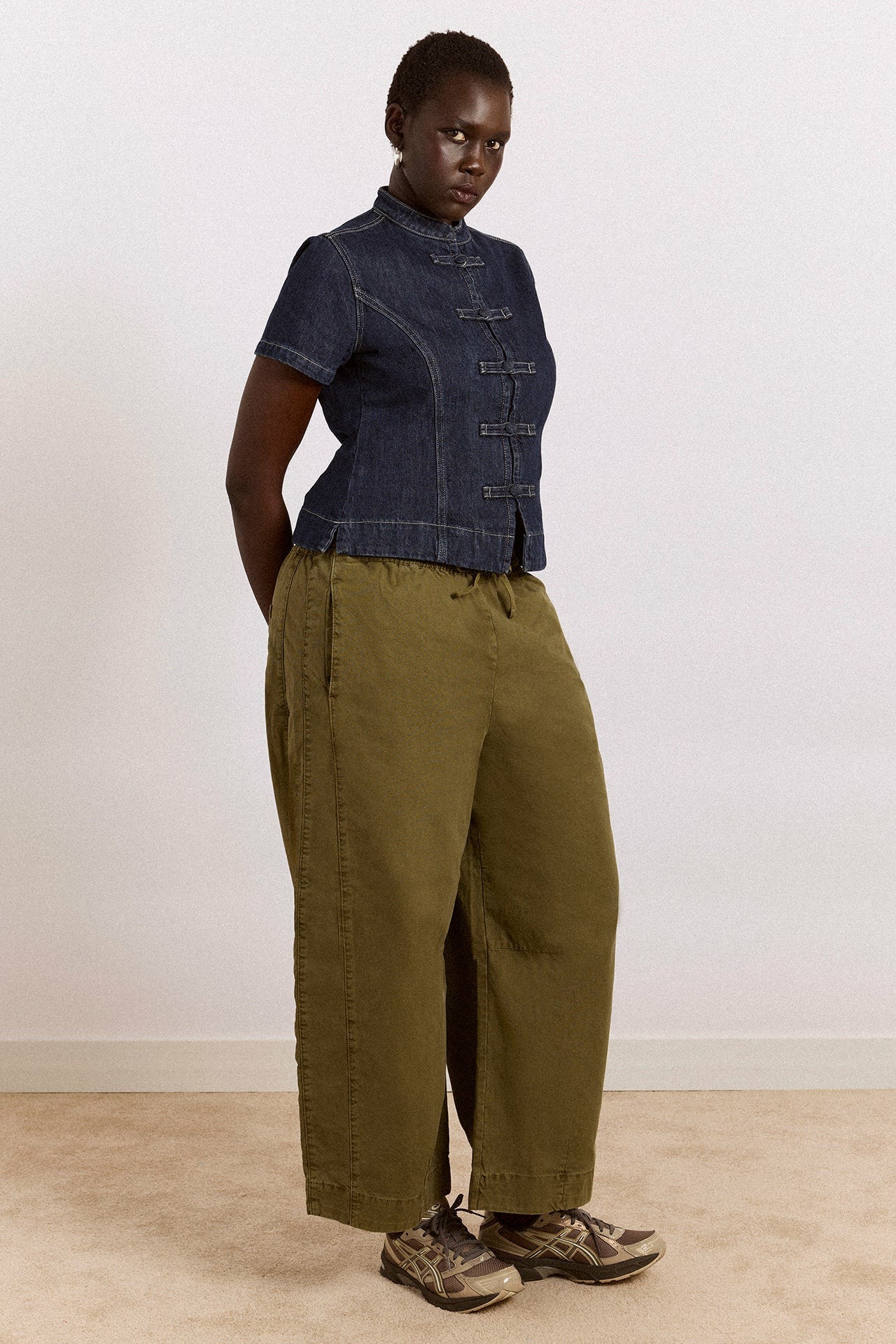 Damson Madder felix twill trousers - olive