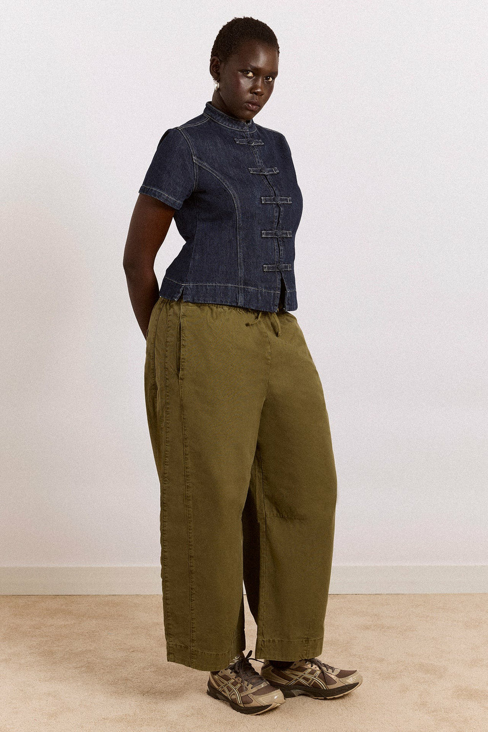 Damson Madder felix twill trousers - olive