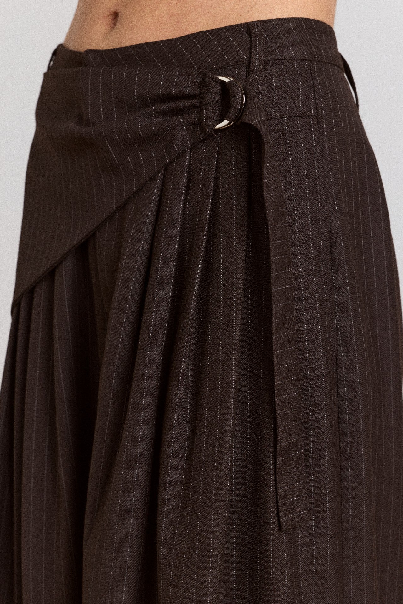 Damson Madder fabia trouser - choc pinstripe