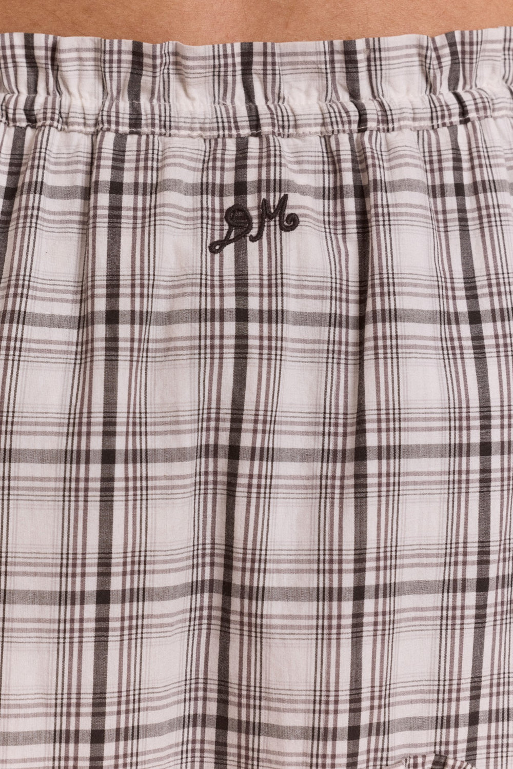 Damson Madder catie ruffle midi skirt - greyscale check