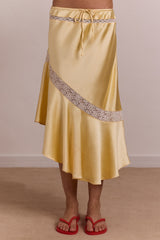 Damson Madder delphia satin midi skirt - butter