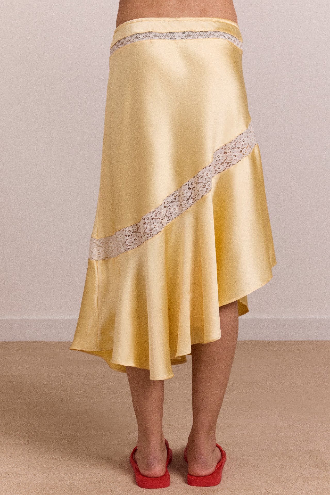 Damson Madder delphia satin midi skirt - butter