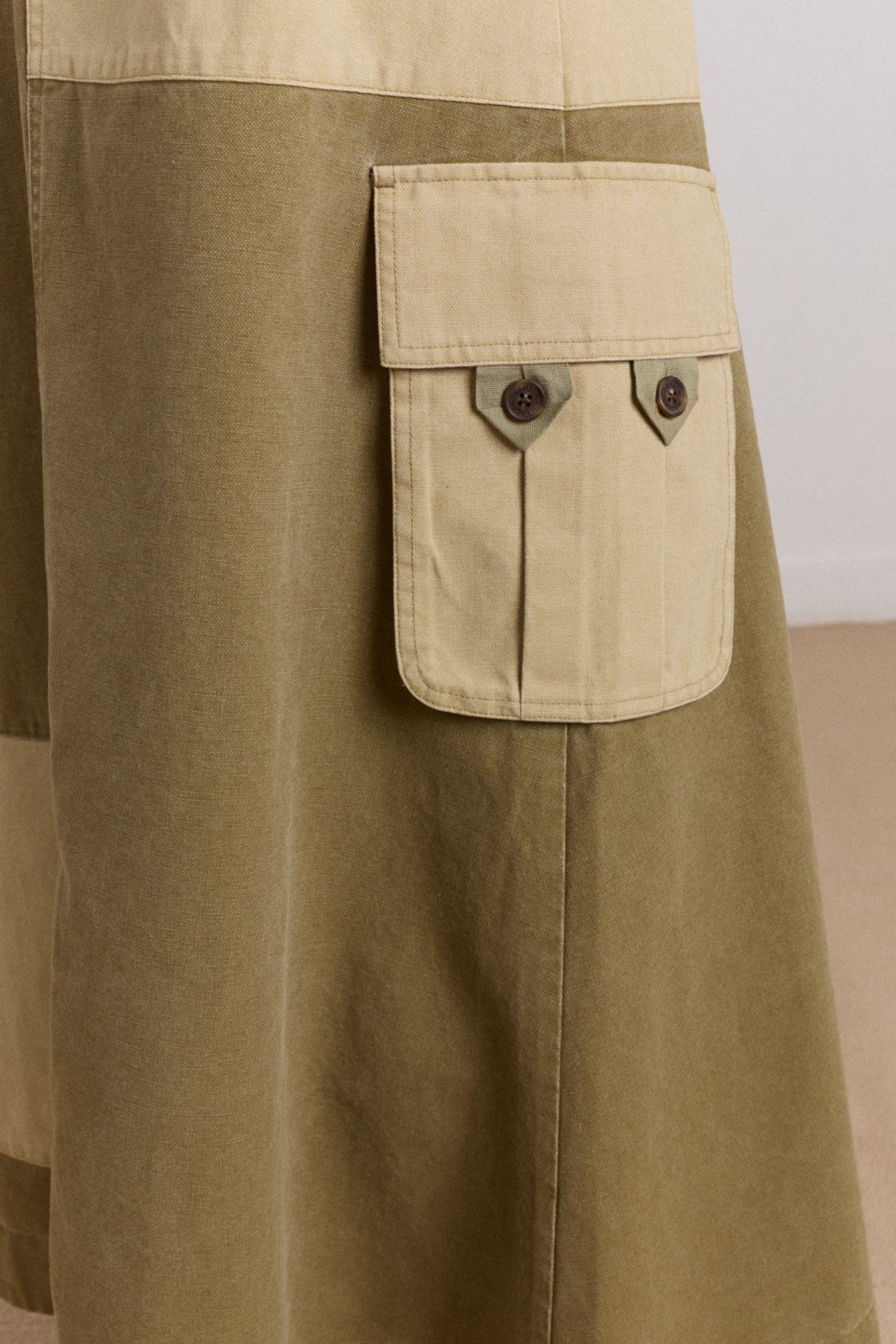 Damson Madder marcelle barn midi skirt - olive
