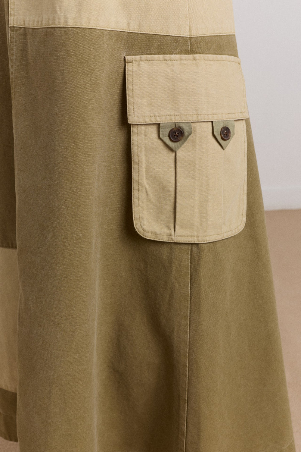 Damson Madder marcelle barn midi skirt - olive