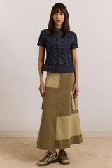 Damson Madder marcelle barn midi skirt - olive
