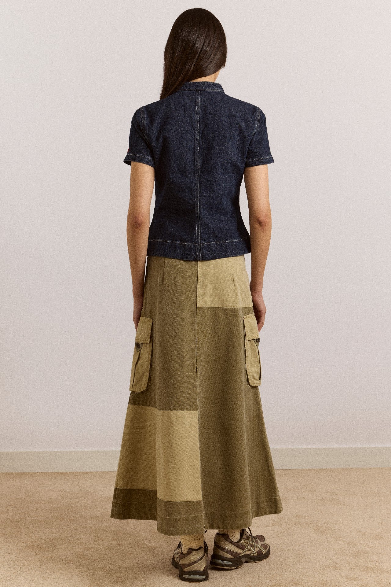 Damson Madder marcelle barn midi skirt - olive