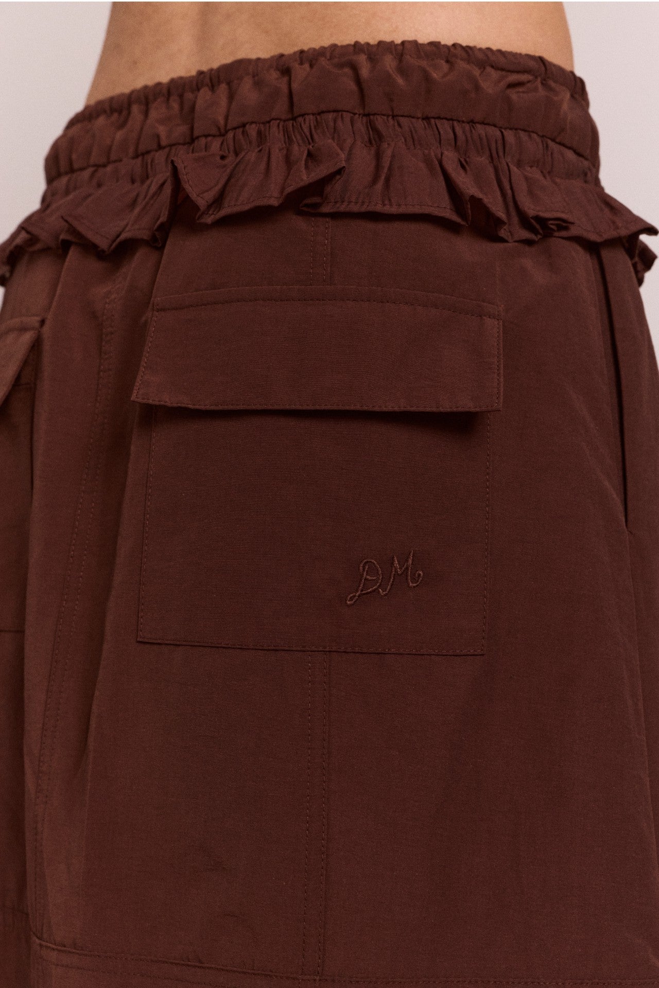 Damson Madder amber double layer midi skirt - choc