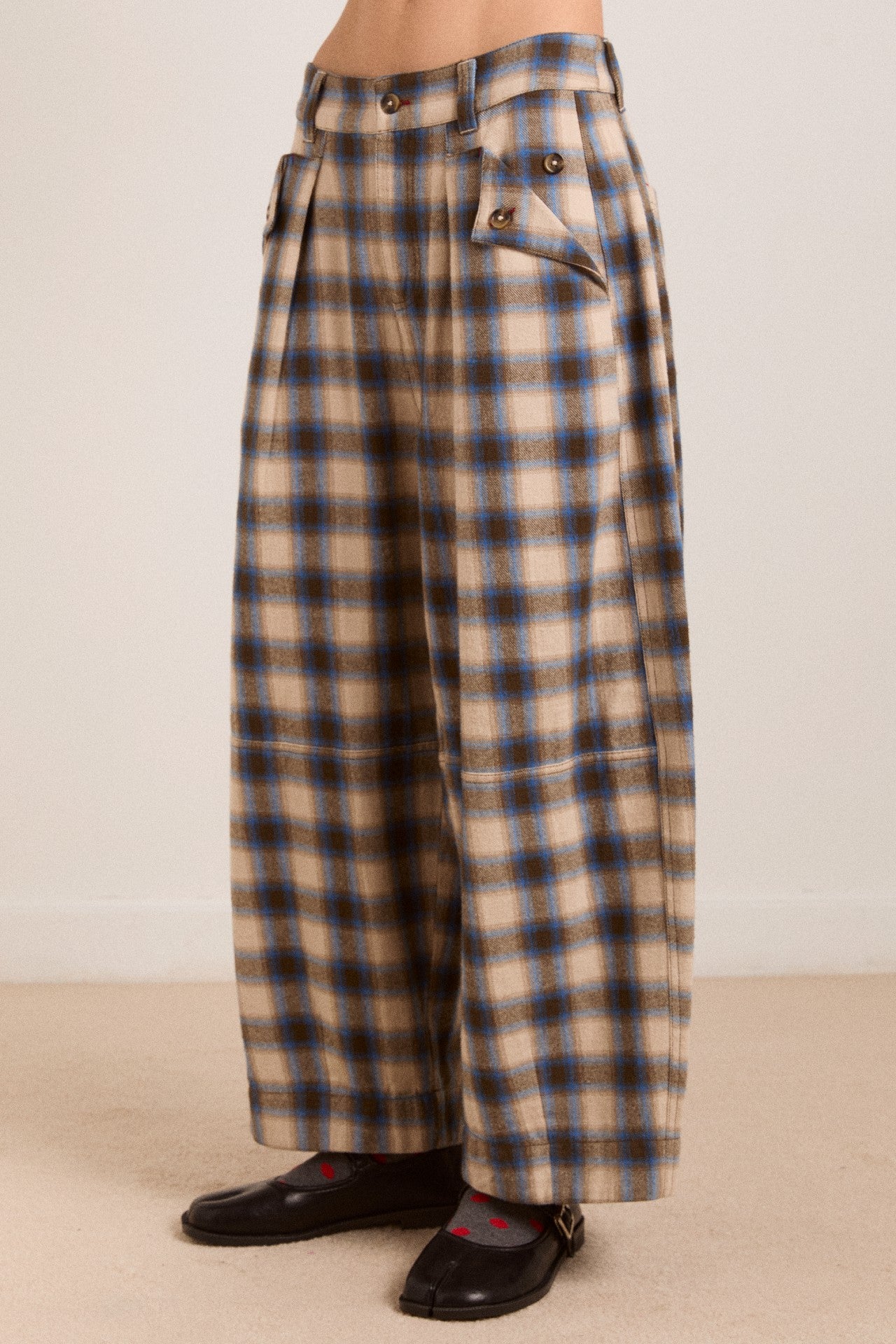 Damson Madder mara trouser - blur brushed check