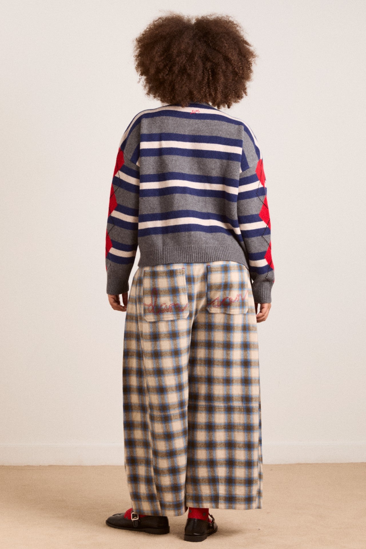 Damson Madder mara trouser - blur brushed check