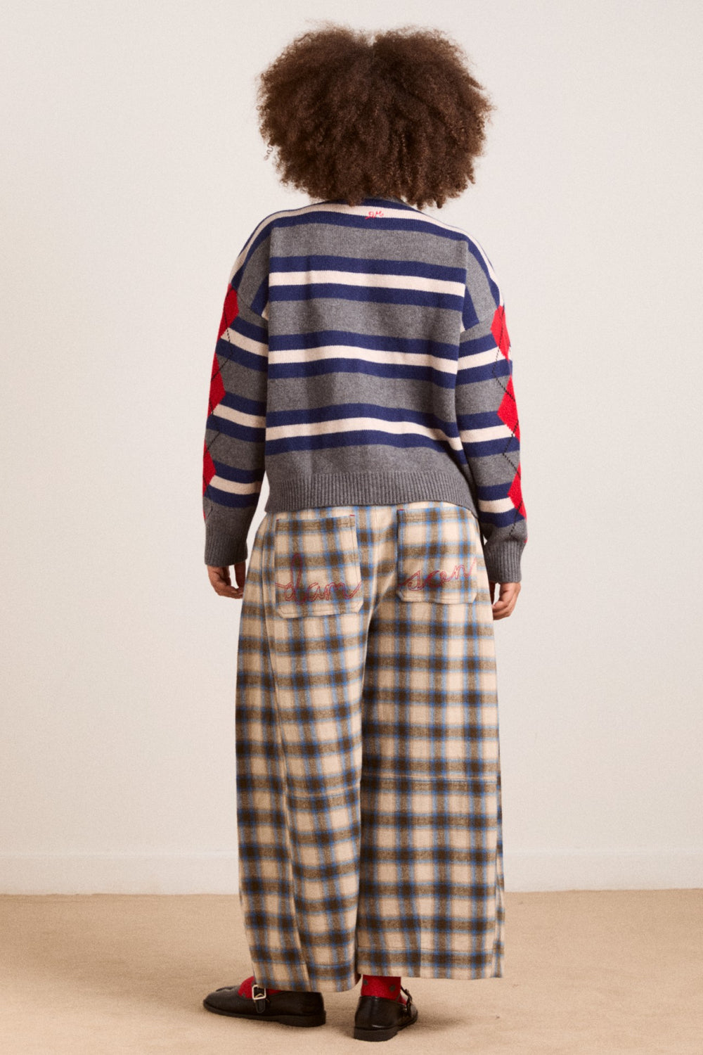 Damson Madder mara trouser - blur brushed check