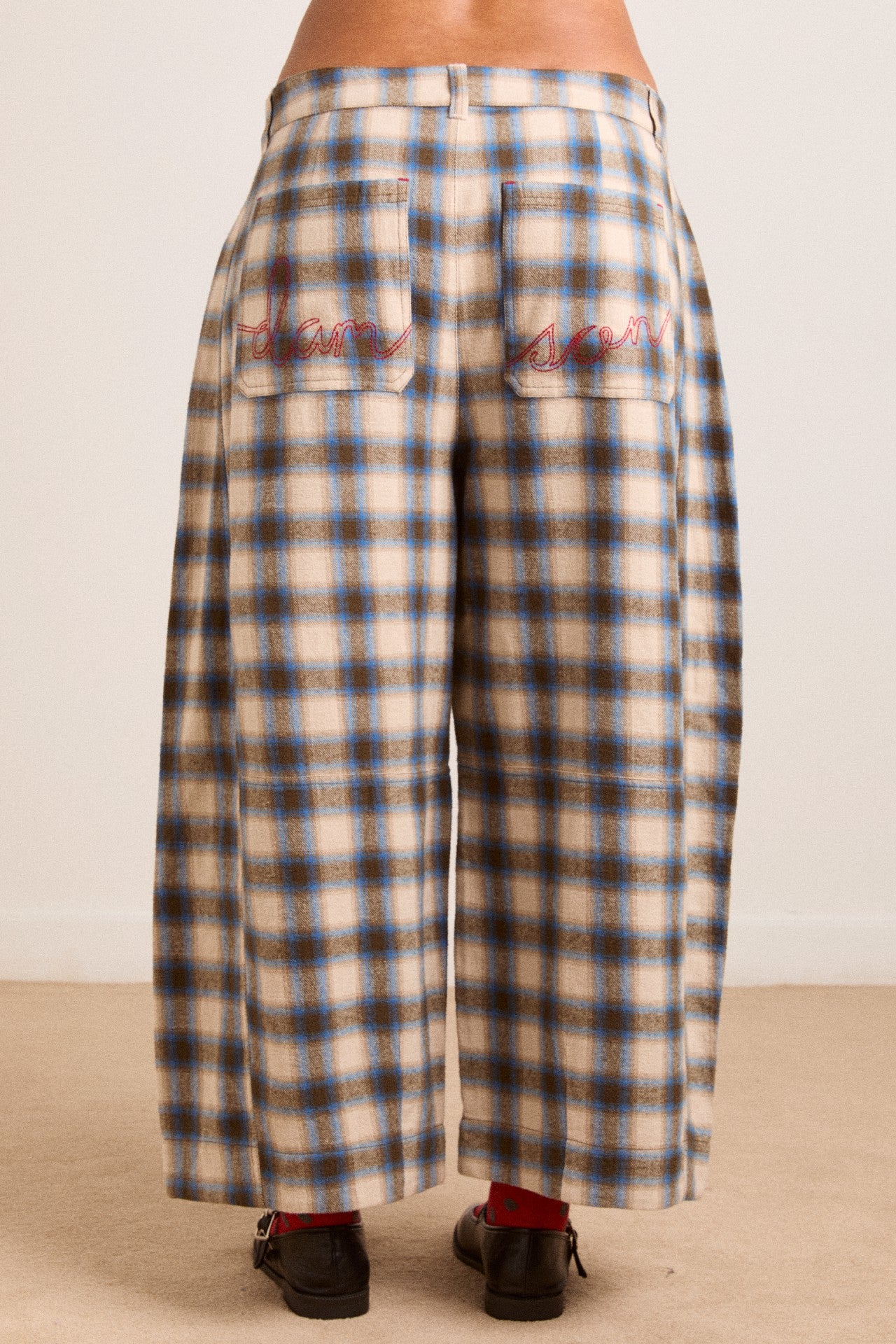 Damson Madder mara trouser - blur brushed check