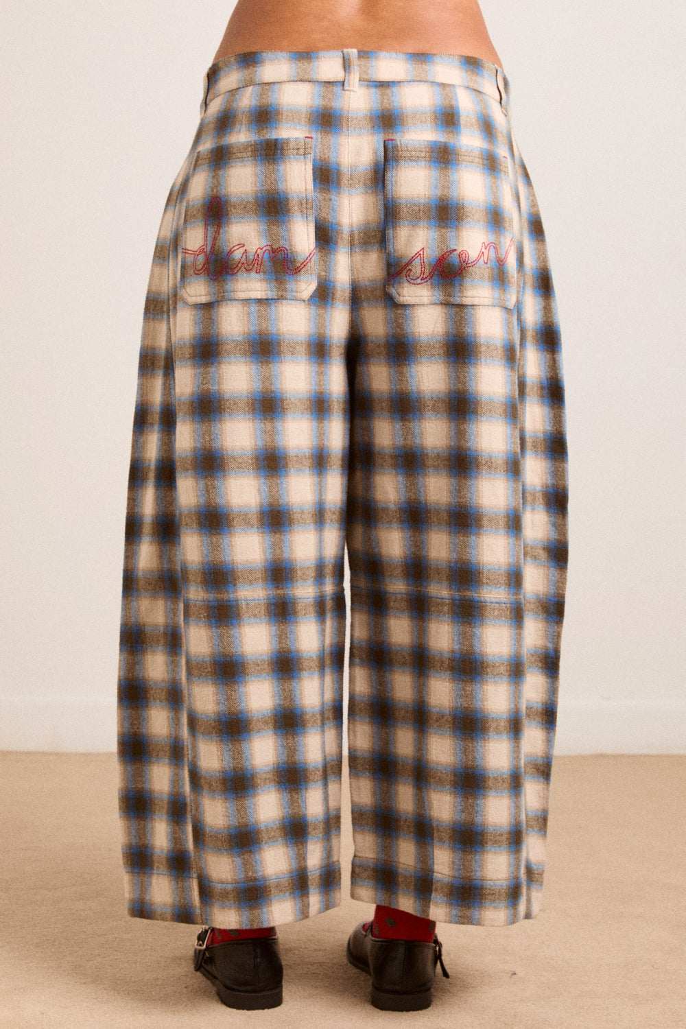 Damson Madder mara trouser - blur brushed check