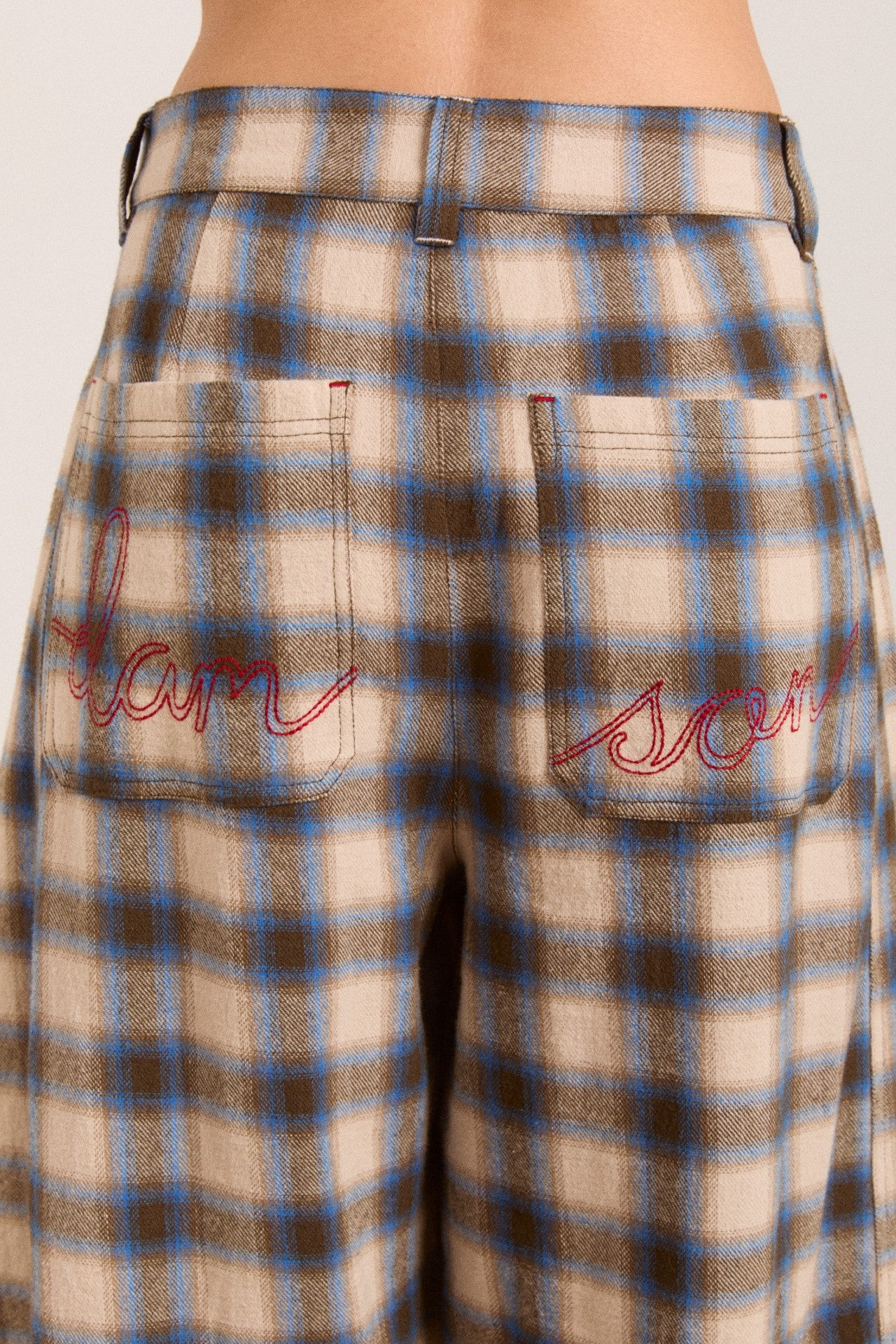 Damson Madder mara trouser - blur brushed check