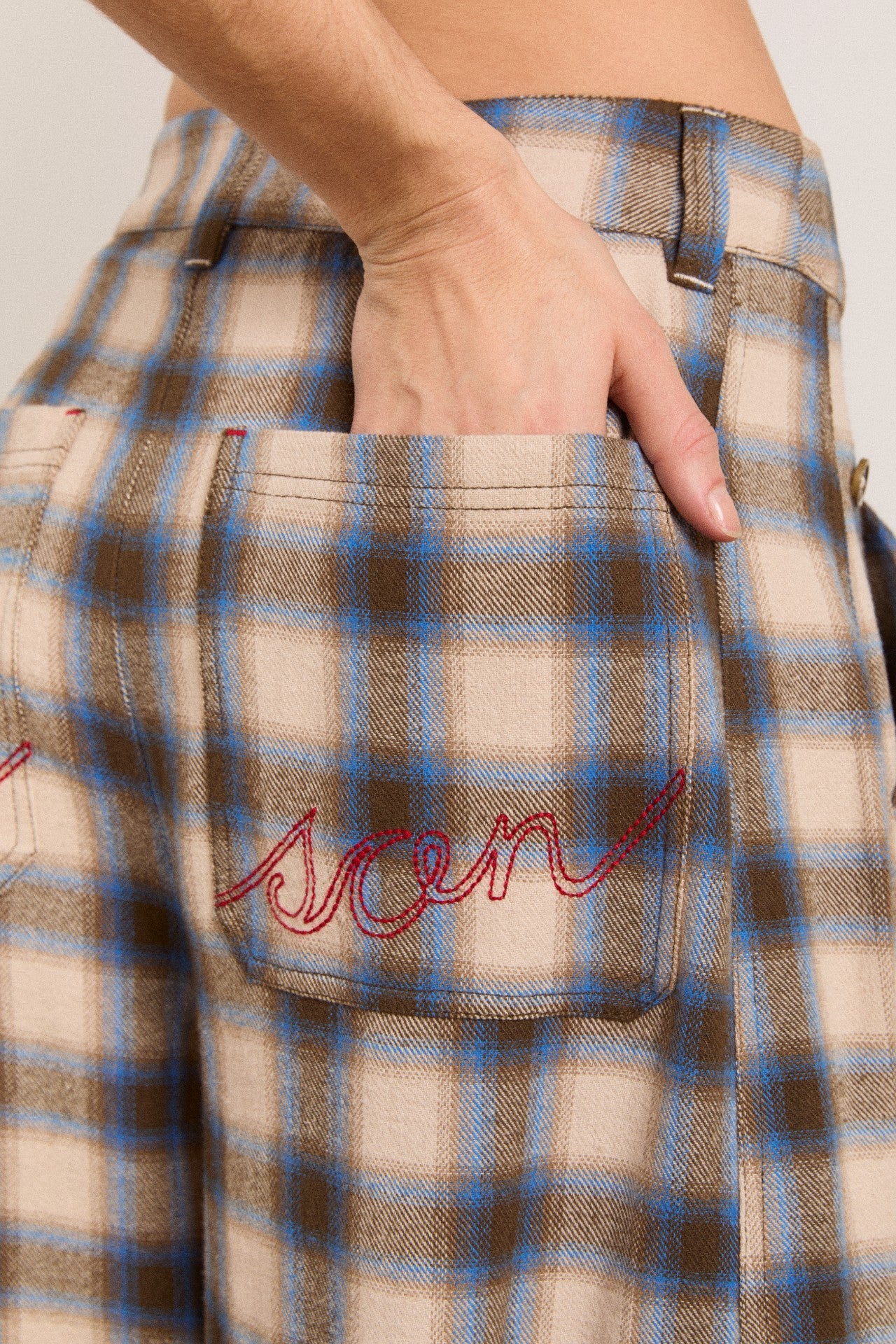 Damson Madder mara trouser - blur brushed check