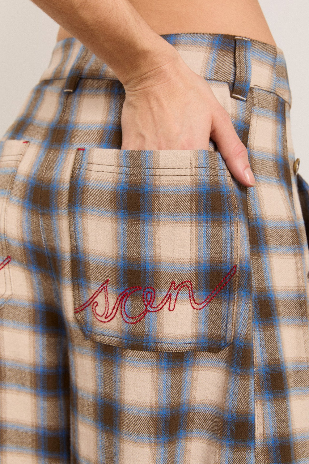 Damson Madder mara trouser - blur brushed check