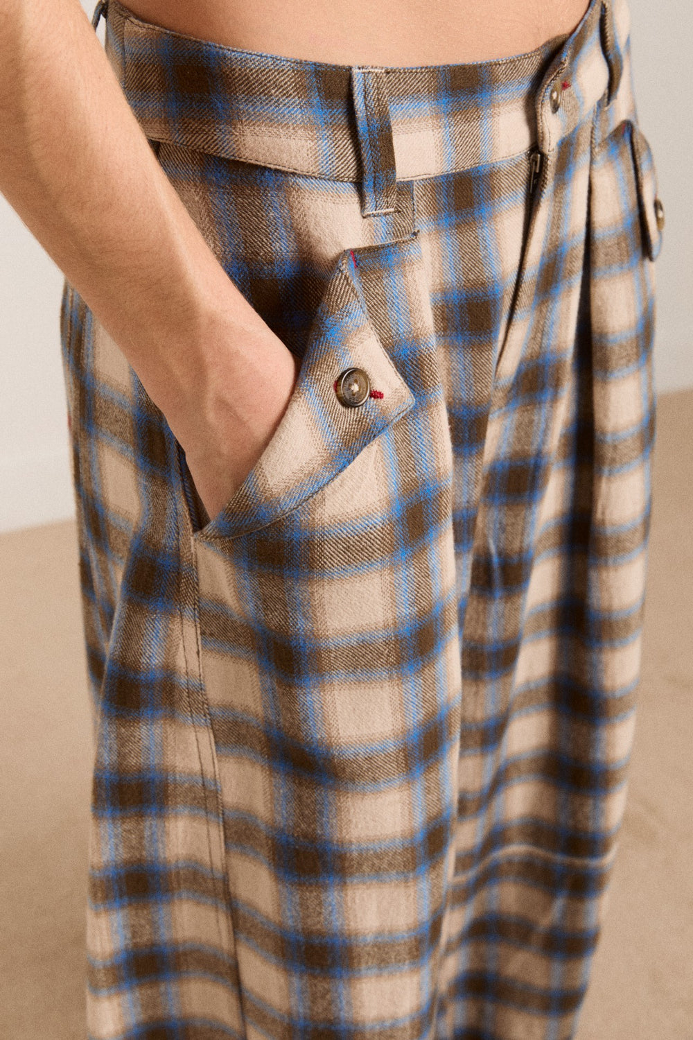 Damson Madder mara trouser - blur brushed check