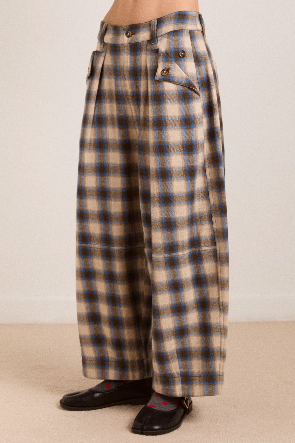 Damson Madder mara trouser - blur brushed check