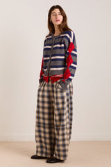 Damson Madder mara trouser - blur brushed check