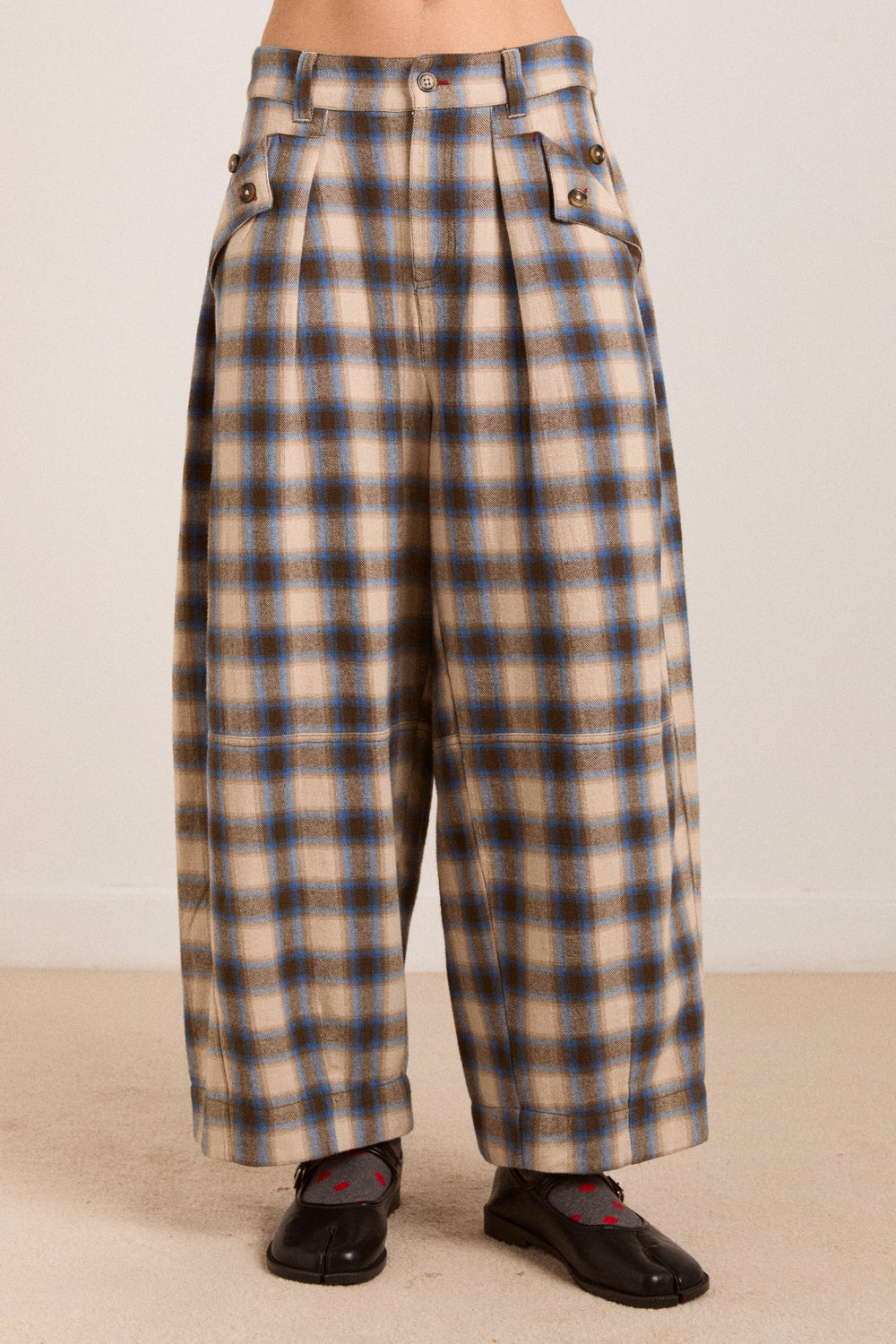 Damson Madder mara trouser - blur brushed check