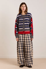 Damson Madder mara trouser - blur brushed check
