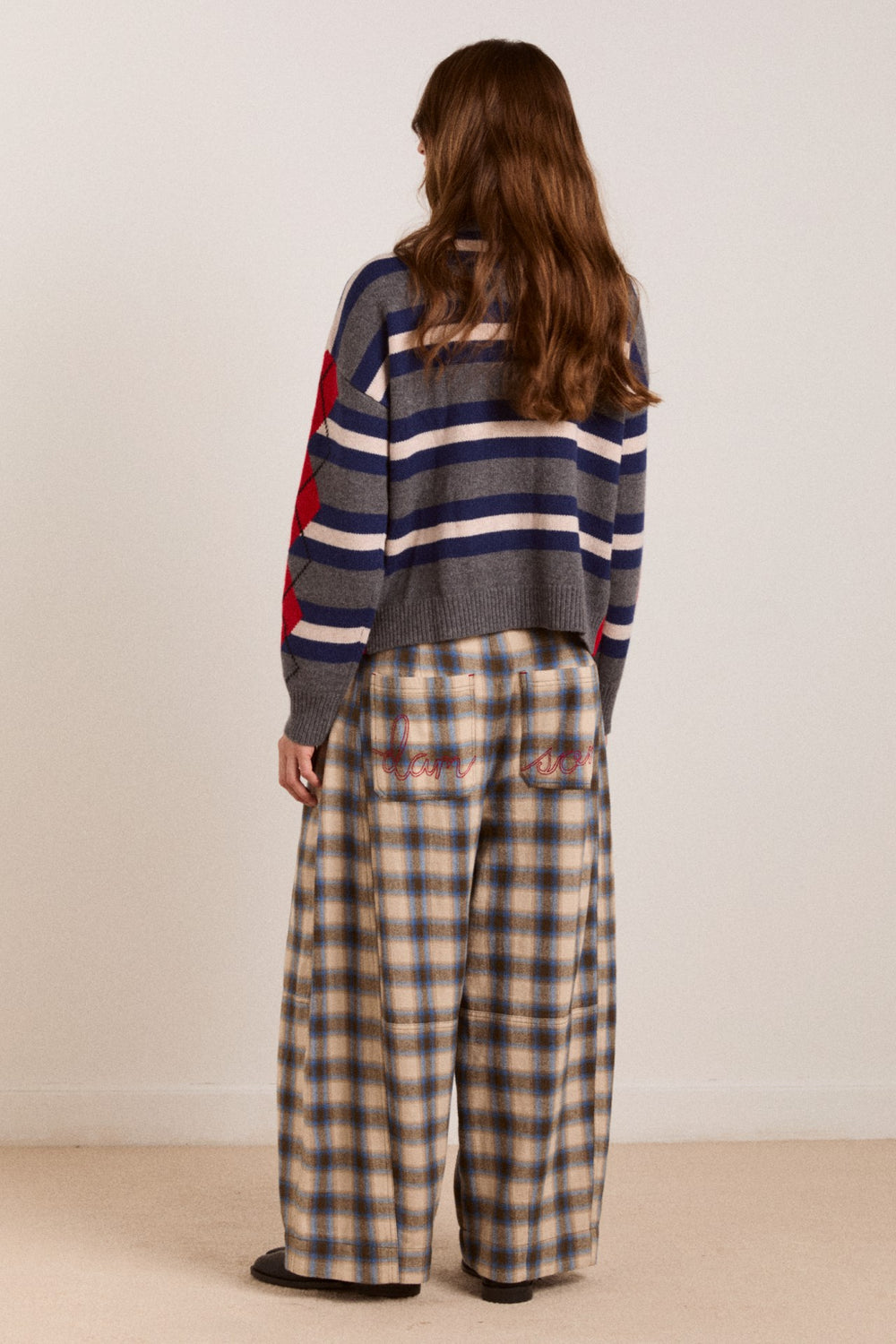 Damson Madder mara trouser - blur brushed check